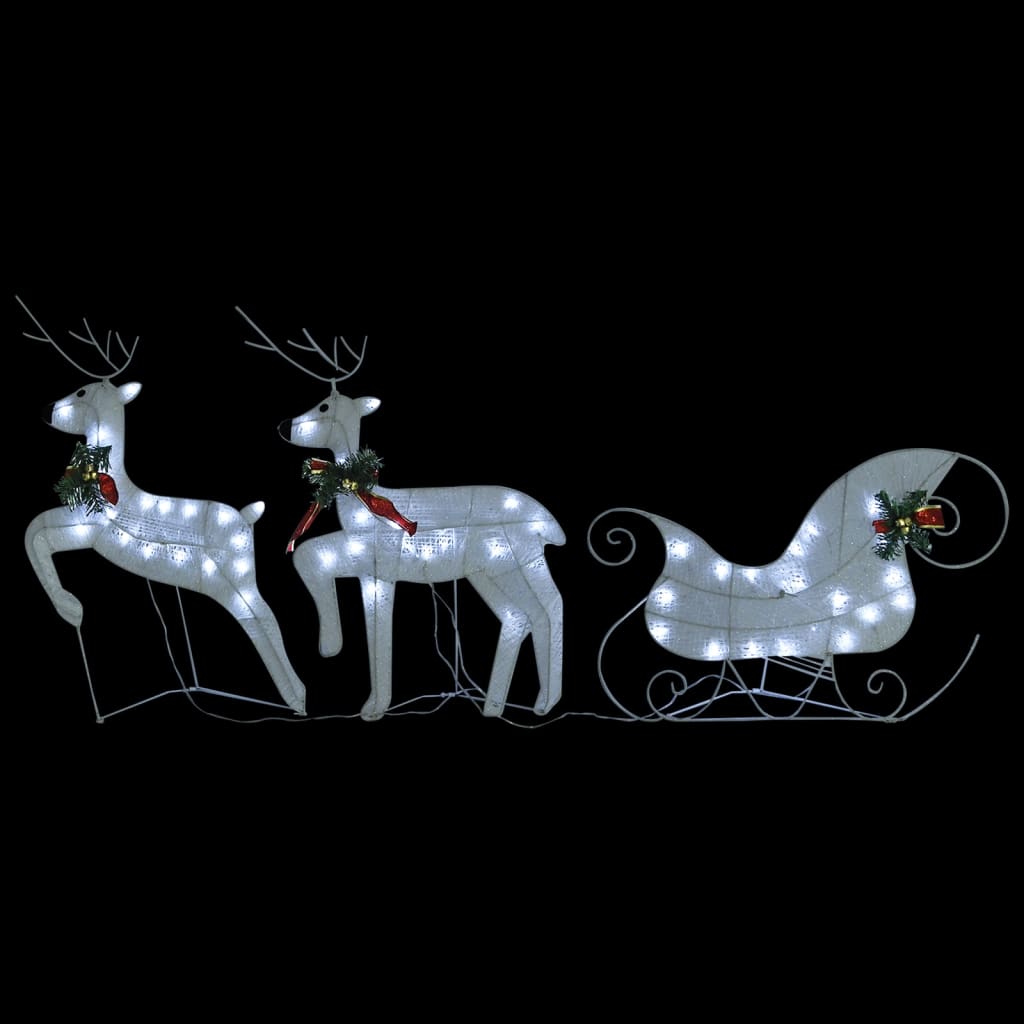 Reindeer & Sleigh Christmas Decoration 140 LEDs Outdoor White