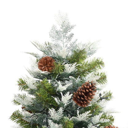 Pre-lit Christmas Tree with Pine Cones Green 195 cm PVC&PE