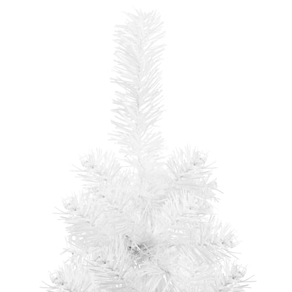 Slim Artificial Half Christmas Tree with Stand White 240 cm