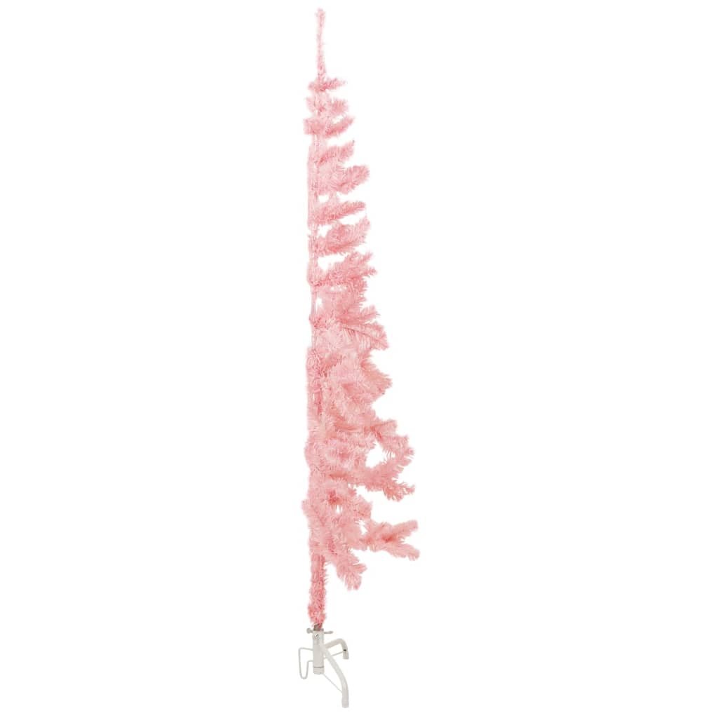 Slim Artificial Half Christmas Tree with Stand Pink 180 cm