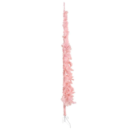 Slim Artificial Half Christmas Tree with Stand Pink 210 cm