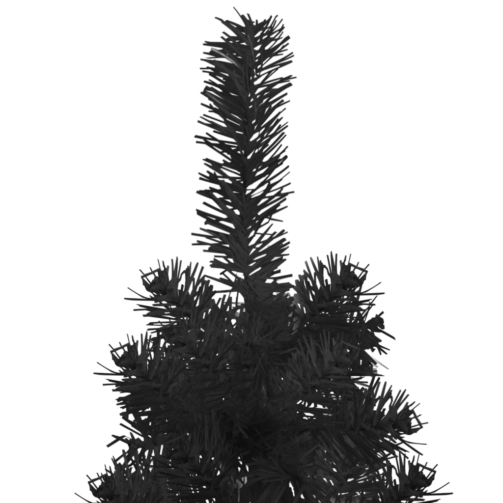 Slim Artificial Half Christmas Tree with Stand Black 180 cm