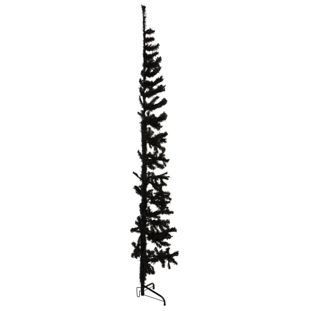 Slim Artificial Half Christmas Tree with Stand Black 240 cm