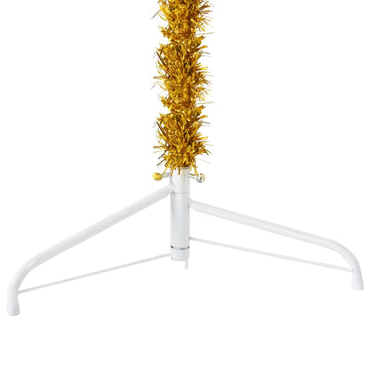 Slim Artificial Half Christmas Tree with Stand Gold 120 cm