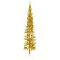 Slim Artificial Half Christmas Tree with Stand Gold 240 cm