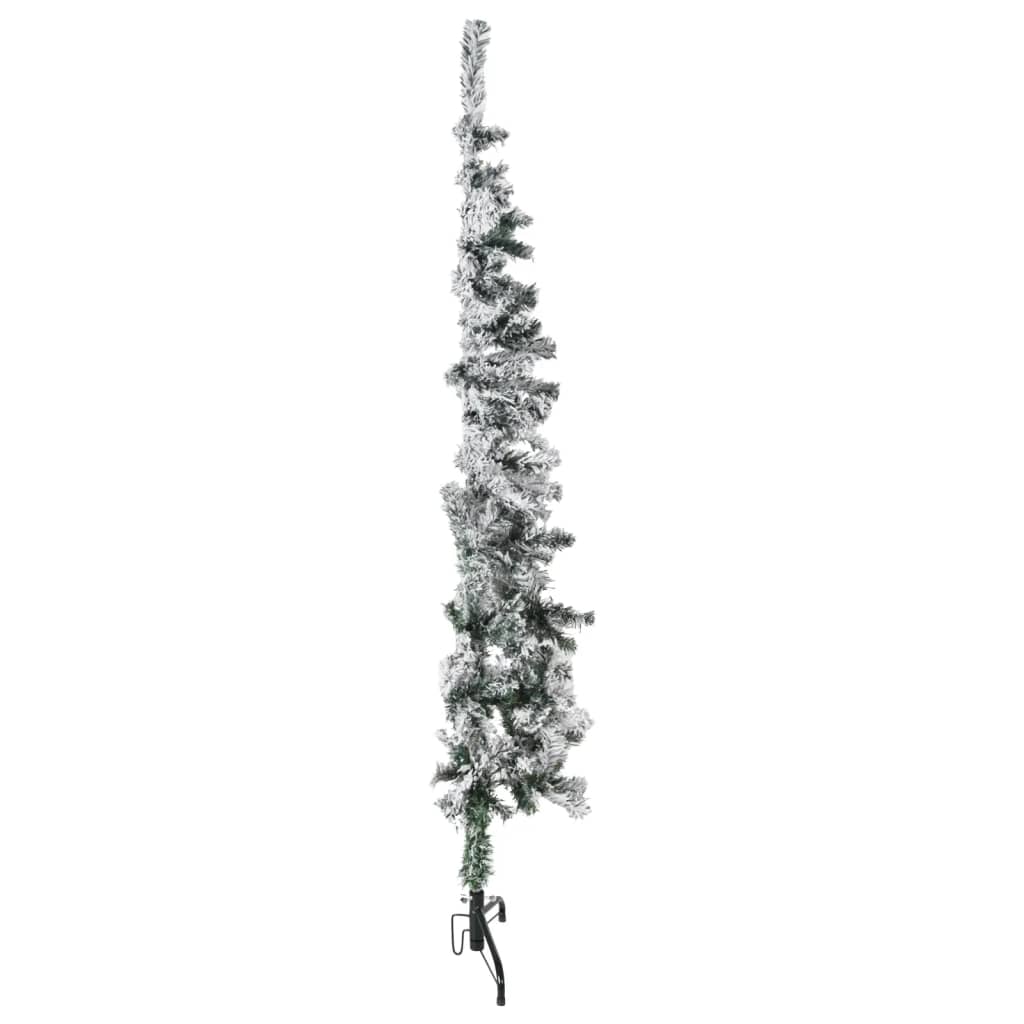 Slim Artificial Half Christmas Tree with Flocked Snow 120 cm