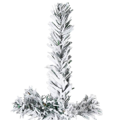 Slim Artificial Half Christmas Tree with Flocked Snow 120 cm