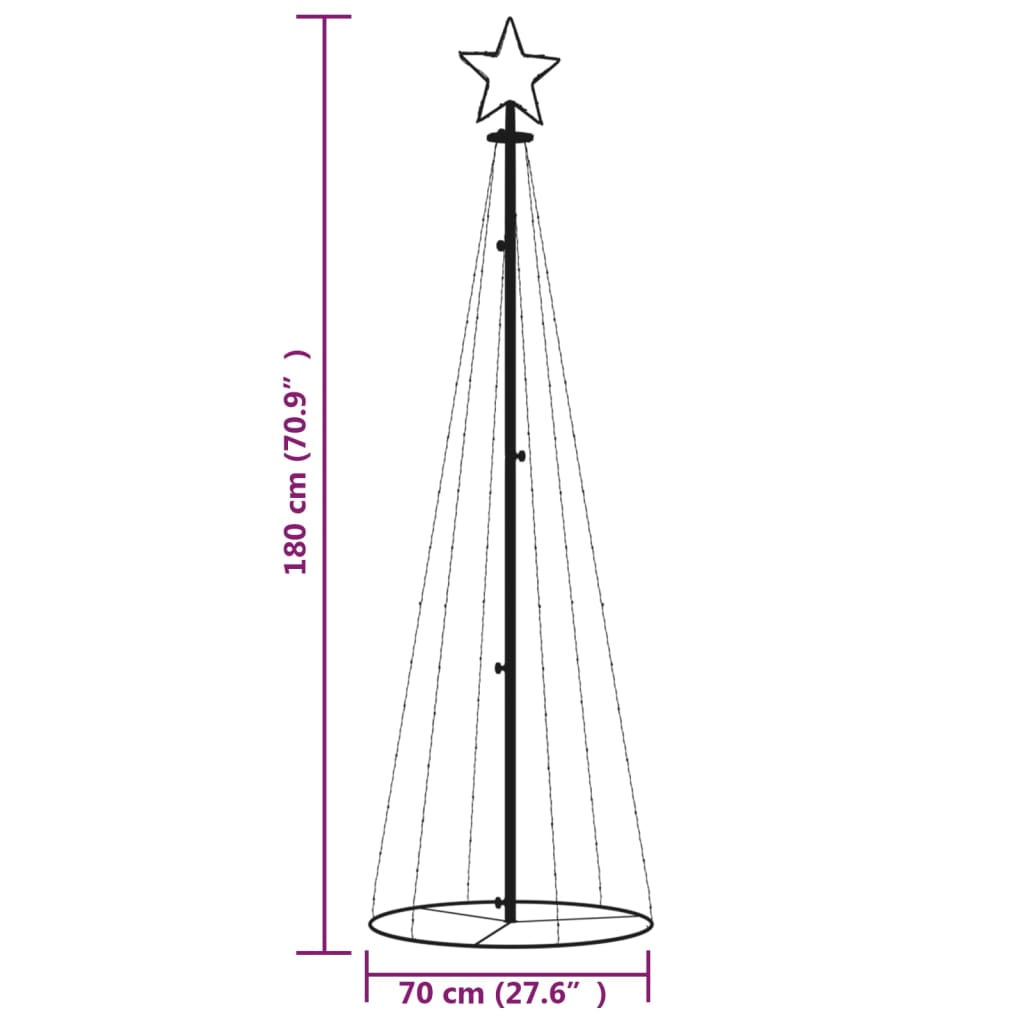 Christmas Cone Tree Cold White 108 LEDs 70x180 cm