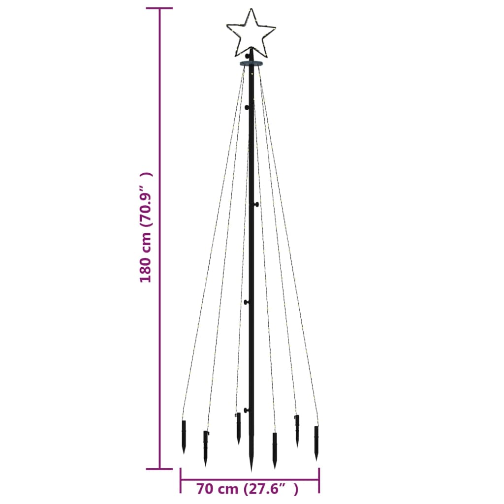 Christmas Tree with Spike Warm White 108 LEDs 180 cm