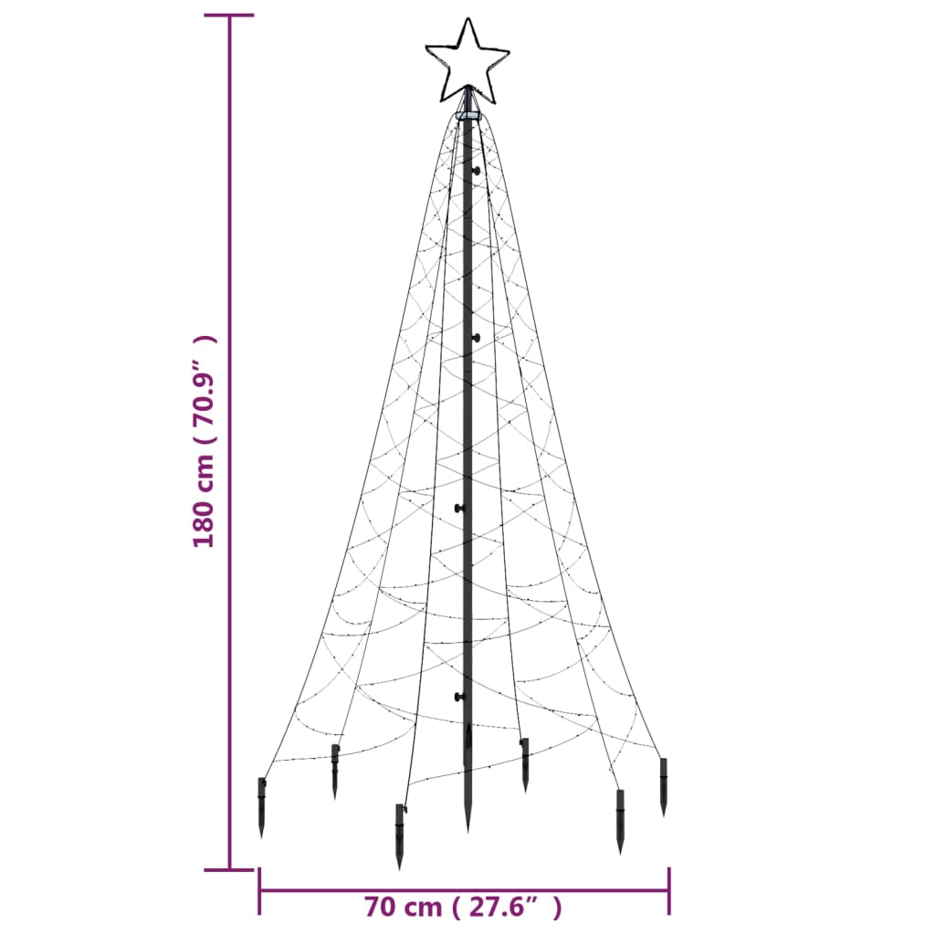 Christmas Tree with Spike Warm White 200 LEDs 180 cm