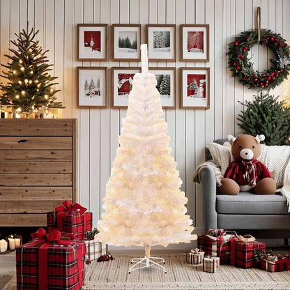 Artificial Christmas Tree with Iridescent Tips White 180 cm PVC