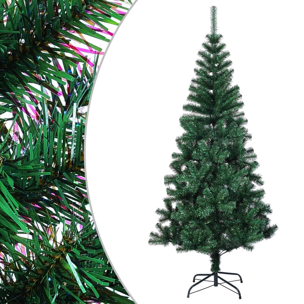 Artificial Christmas Tree with Iridescent Tips Green 180 cm PVC