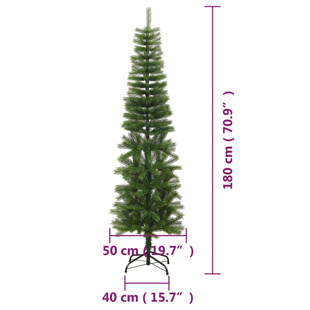 Artificial Slim Christmas Tree with Stand 180 cm PE