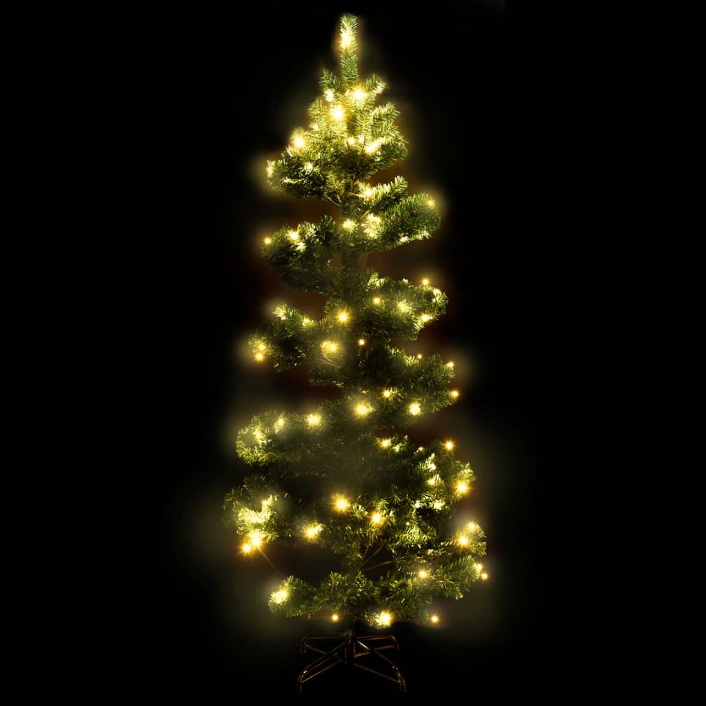 Swirl Pre-lit Christmas Tree with Stand Green 150 cm PVC