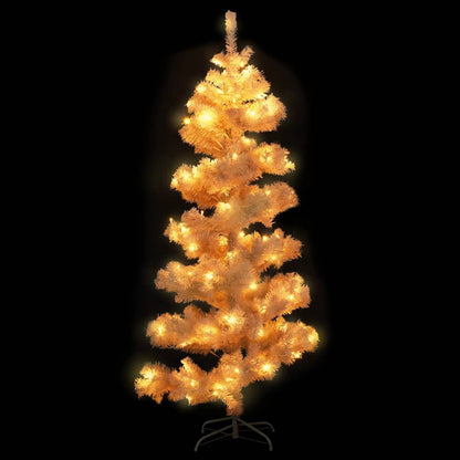 Swirl Pre-lit Christmas Tree with Stand White 150 cm PVC