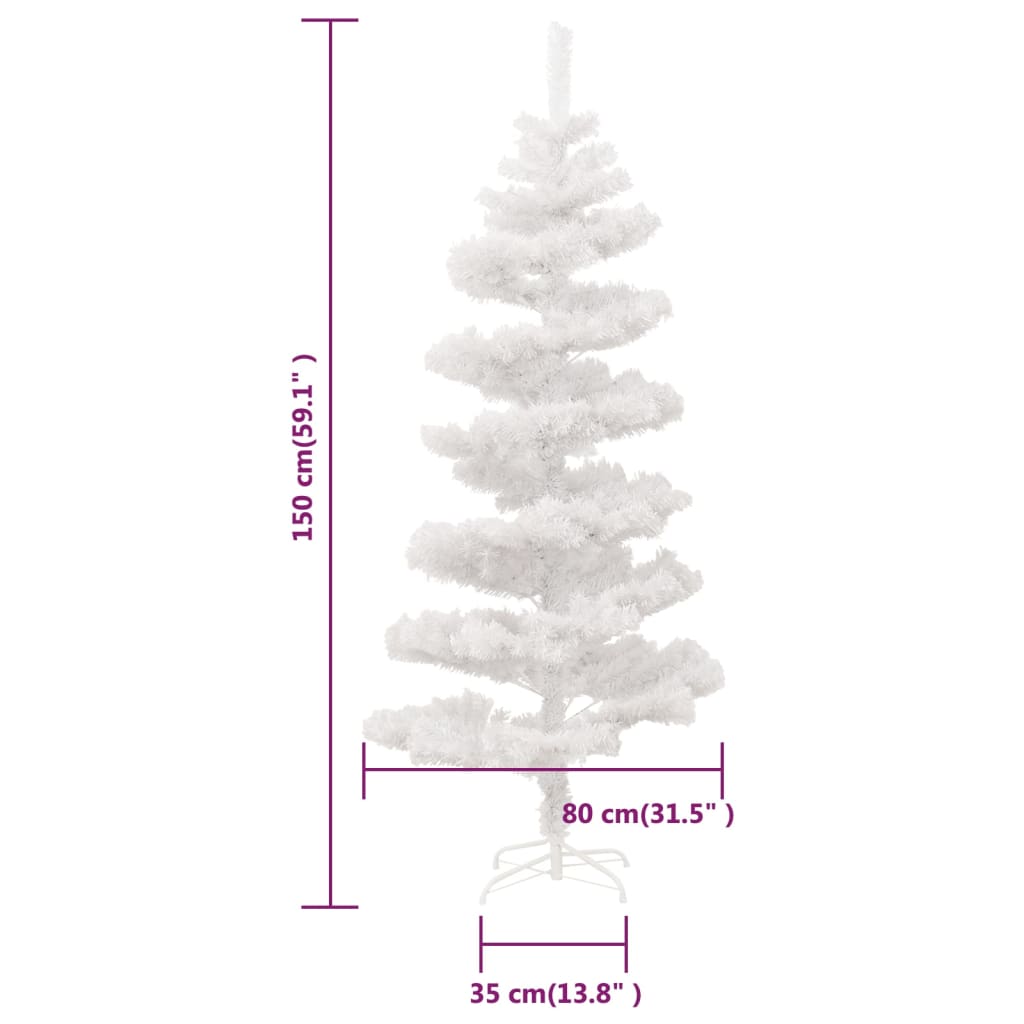 Swirl Pre-lit Christmas Tree with Stand White 150 cm PVC