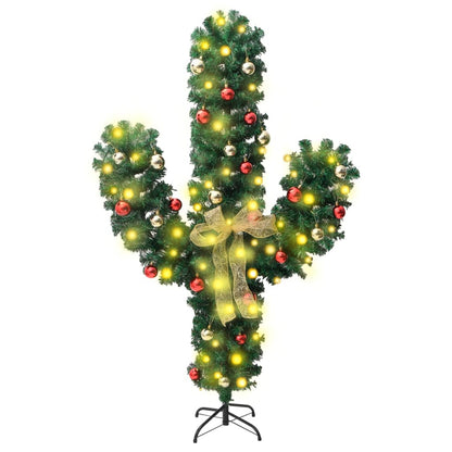 Christmas Cactus with Stand and LED Green 180 cm PVC