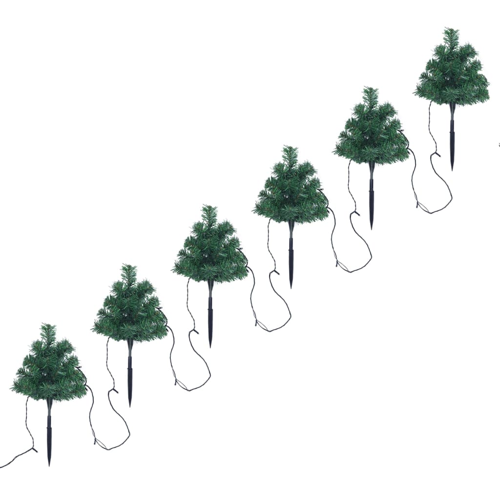 Christmas Pathway Trees 6 pcs with Warm White LEDs 45 cm PVC