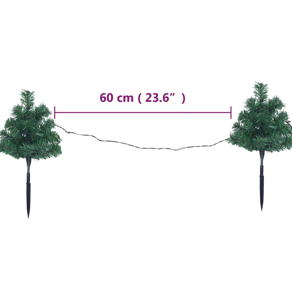 Christmas Pathway Trees 6 pcs with Warm White LEDs 45 cm PVC