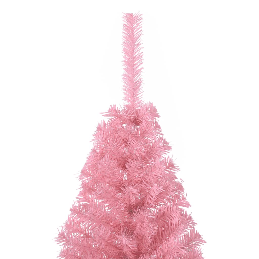 Artificial Half Christmas Tree with Stand Pink 120 cm PVC