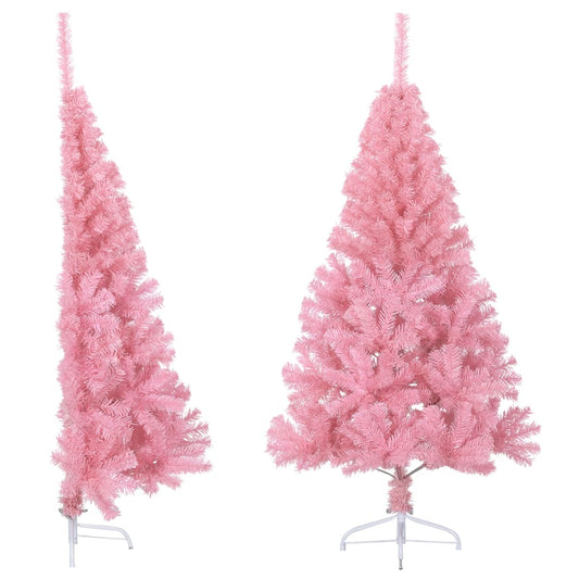 Artificial Half Christmas Tree with Stand Pink 150 cm PVC