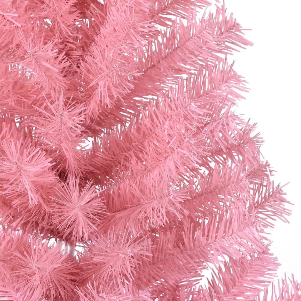 Artificial Half Christmas Tree with Stand Pink 150 cm PVC