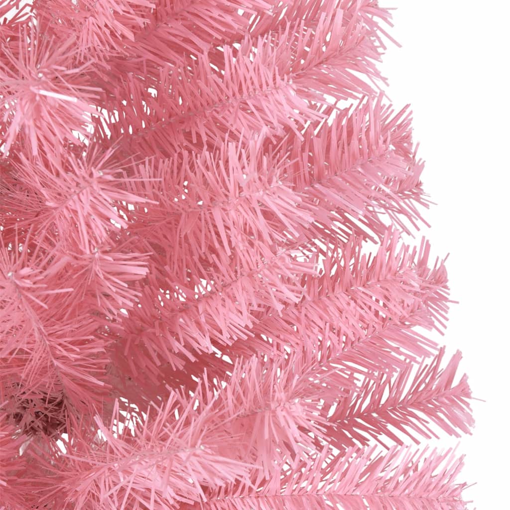 Artificial Half Christmas Tree with Stand Pink 180 cm PVC