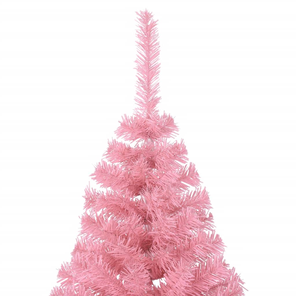 Artificial Half Christmas Tree with Stand Pink 240 cm PVC