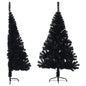 Artificial Half Christmas Tree with Stand Black 120 cm PVC