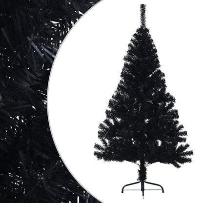 Artificial Half Christmas Tree with Stand Black 120 cm PVC