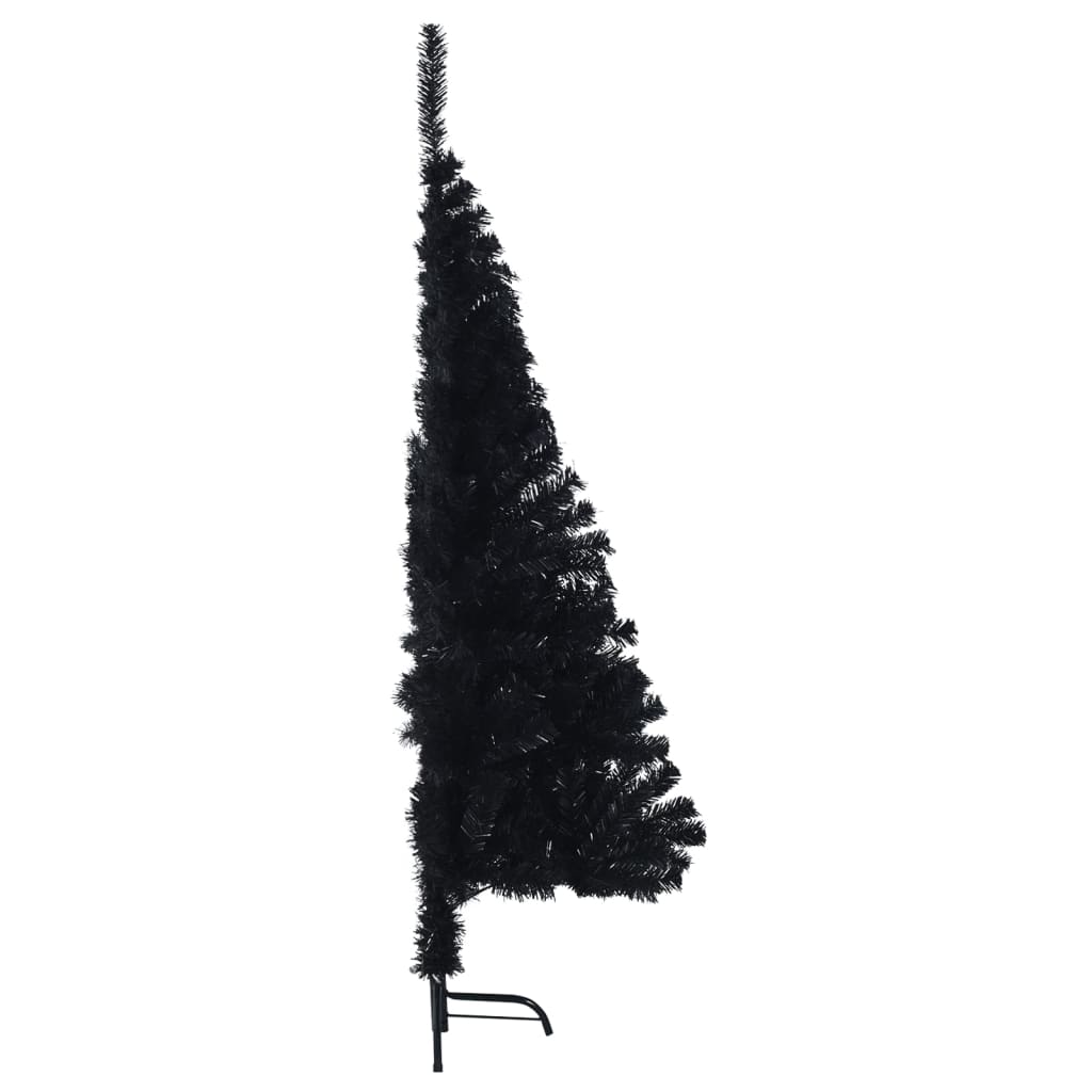 Artificial Half Christmas Tree with Stand Black 120 cm PVC