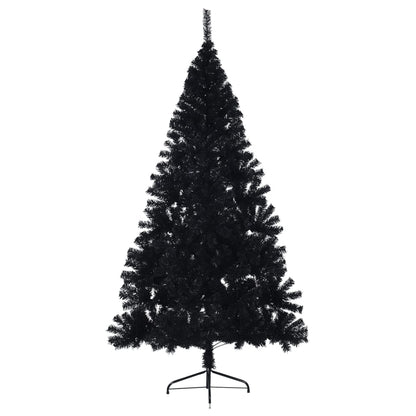 Artificial Half Christmas Tree with Stand Black 210 cm PVC