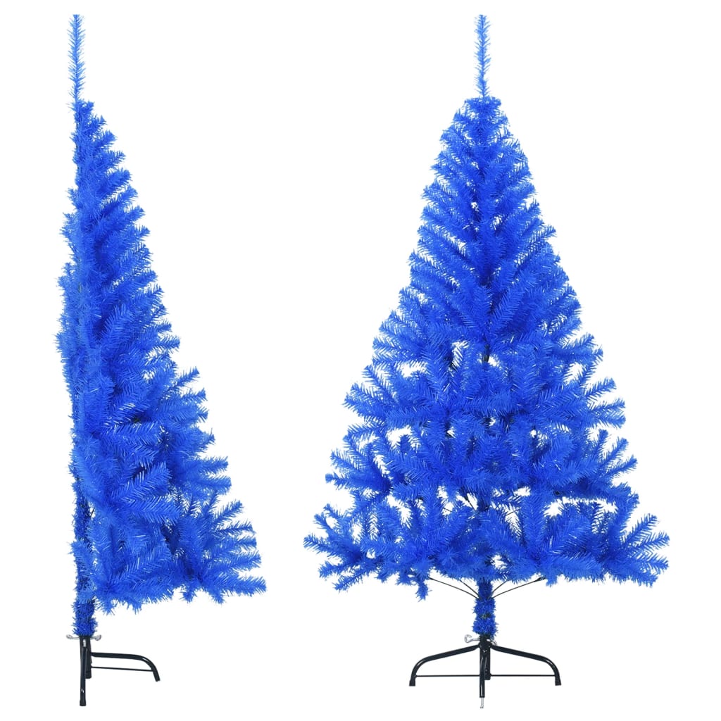 Artificial Half Christmas Tree with Stand Blue 120 cm PVC