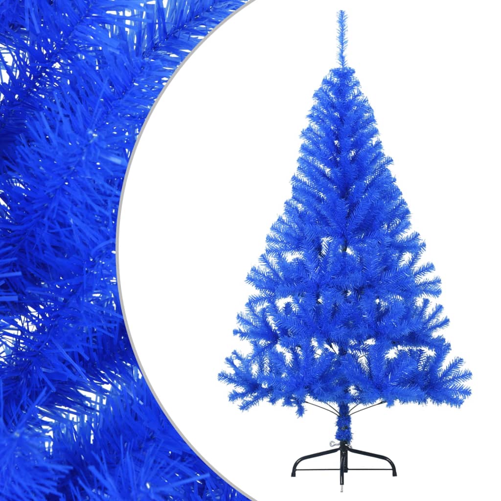 Artificial Half Christmas Tree with Stand Blue 150 cm PVC