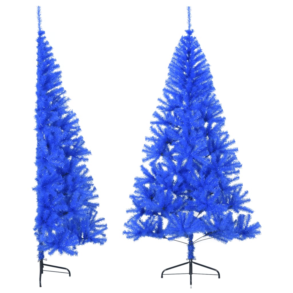 Artificial Half Christmas Tree with Stand Blue 180 cm PVC