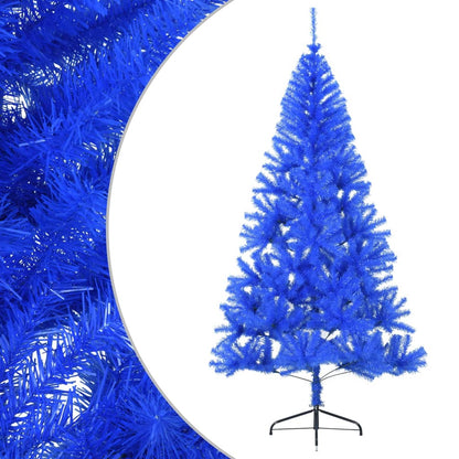 Artificial Half Christmas Tree with Stand Blue 180 cm PVC