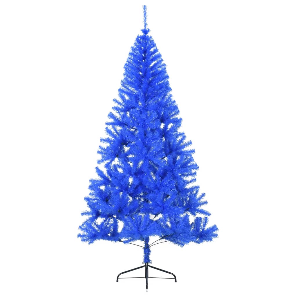 Artificial Half Christmas Tree with Stand Blue 180 cm PVC