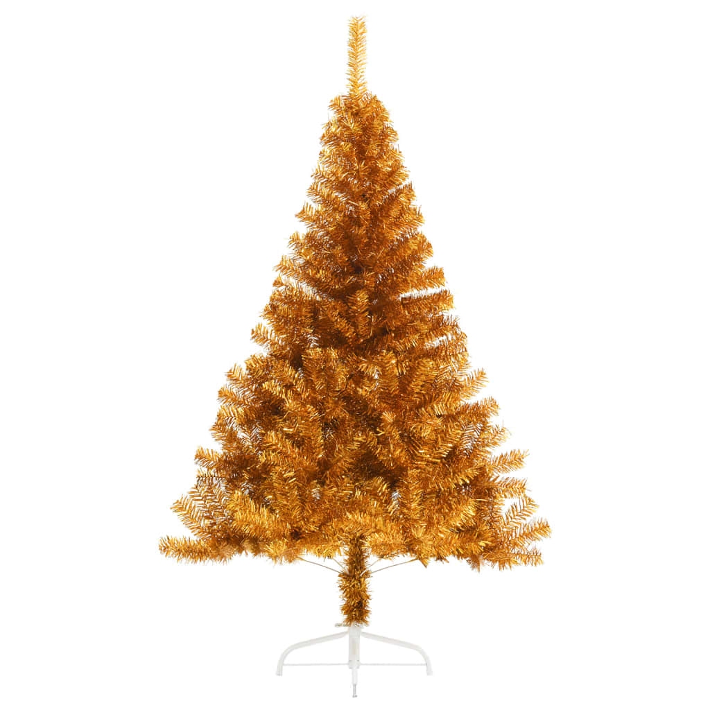 Artificial Half Christmas Tree with Stand Gold 120 cm PET