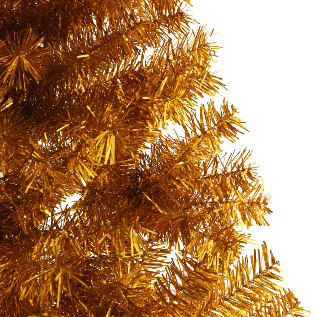 Artificial Half Christmas Tree with Stand Gold 210 cm PET