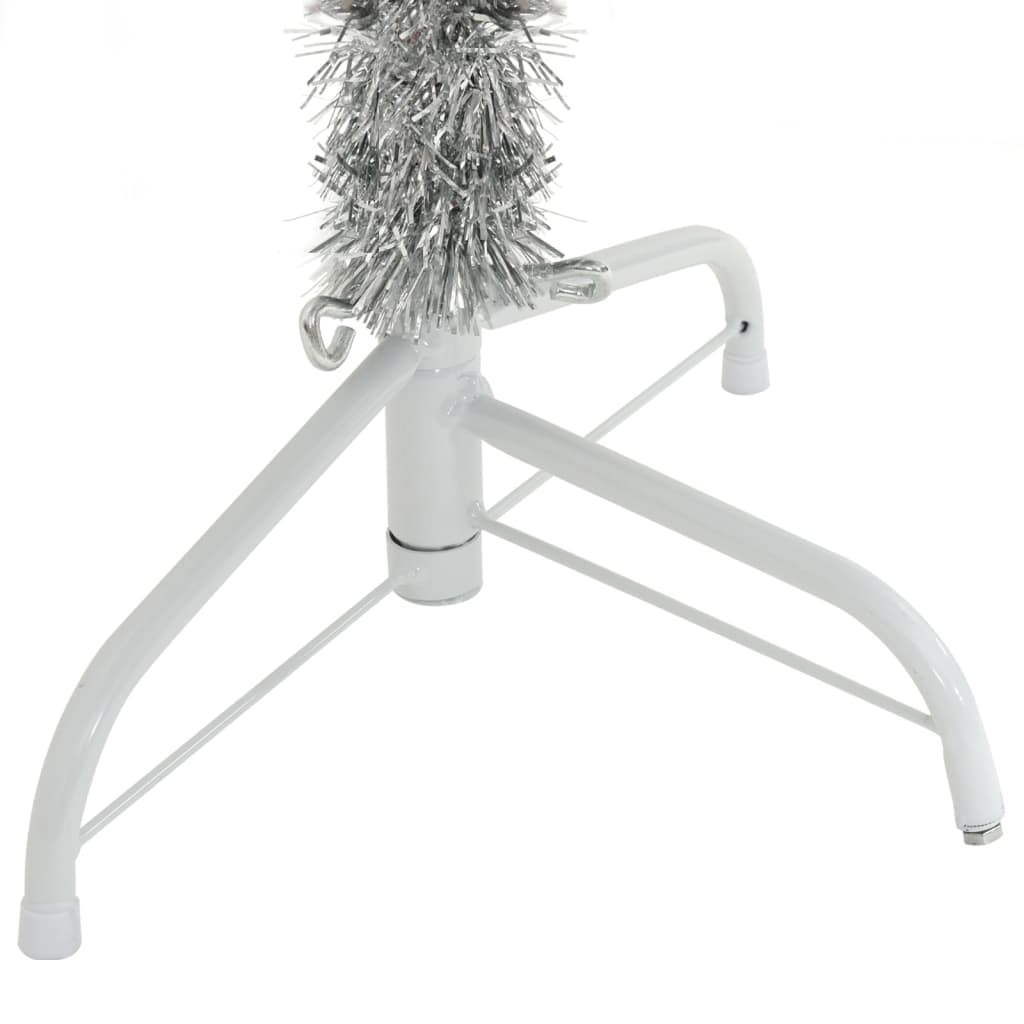 Artificial Half Christmas Tree with Stand Silver 120 cm PET