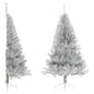 Artificial Half Christmas Tree with Stand Silver 150 cm PET