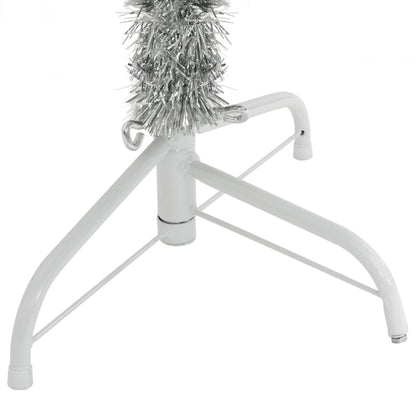 Artificial Half Christmas Tree with Stand Silver 180 cm PET