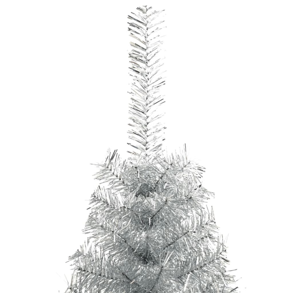 Artificial Half Christmas Tree with Stand Silver 240 cm PET