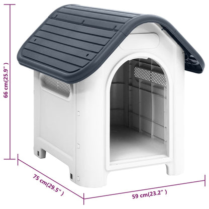 Dog House Grey 59x75x66 cm Polypropylene