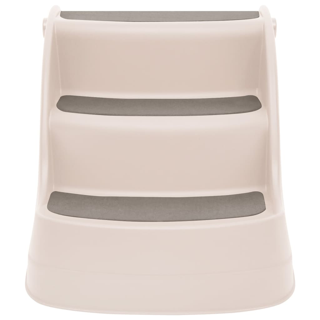 Folding 3-Step Dog Stairs Cream 50x38x38 cm Plastic