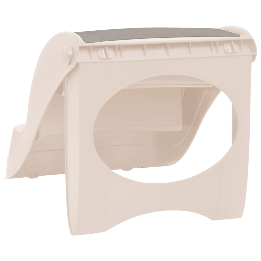 Folding 3-Step Dog Stairs Cream 50x38x38 cm Plastic