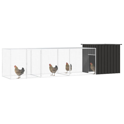 Chicken Cage Anthracite 400x91x100 cm Galvanised Steel