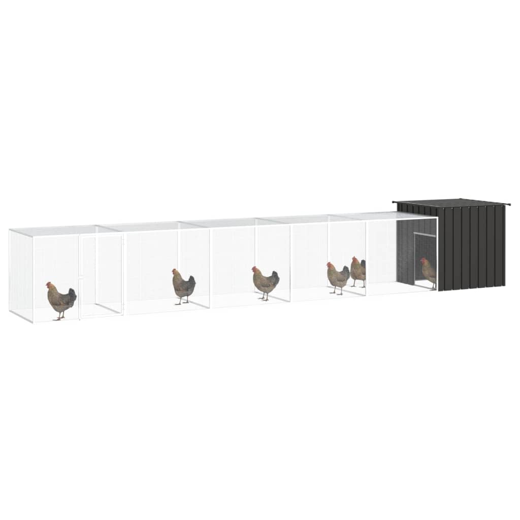 Chicken Cage Anthracite 600x91x100 cm Galvanised Steel