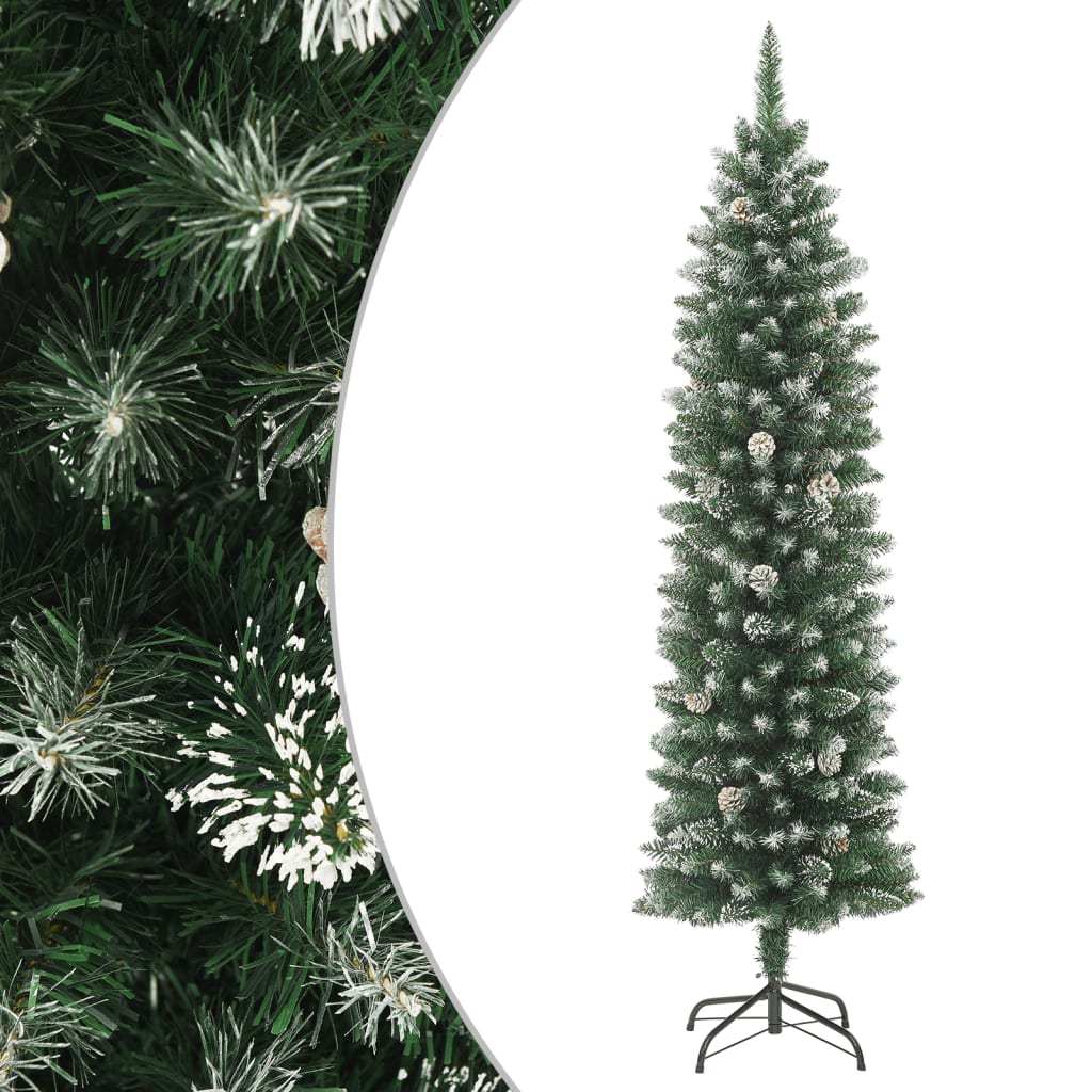 Artificial Slim Christmas Tree with Stand 150 cm PVC