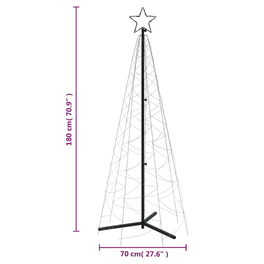 Christmas Cone Tree Cold White 200 LEDs 70x180 cm